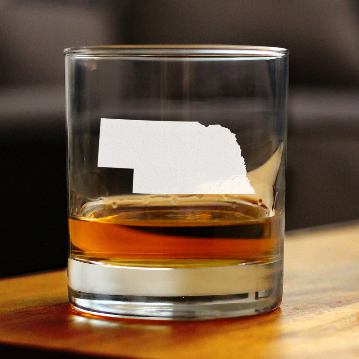 Nebraska State Outline Whiskey Rocks Glass - State Themed Drinking Decor and Gifts for Nebraskan Women &amp; Men - 10.25 Oz Whisky Tumbler Glasses