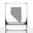Nevada State Outline Whiskey Rocks Glass - State Themed Drinking Decor and Gifts for Nevadan Women & Men - 10.25 Oz Whisky Tumbler Glasses