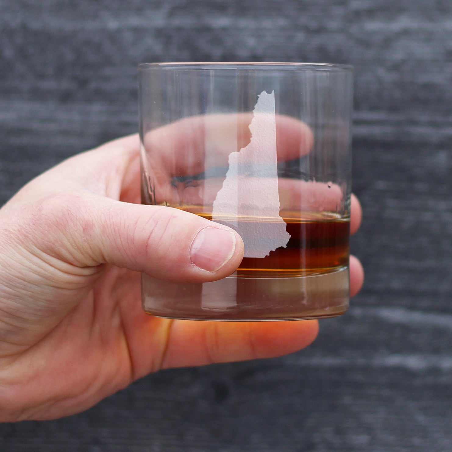 New Hampshire State Outline Whiskey Rocks Glass - State Themed Drinking Decor and Gifts for New Hampshirite Women & Men - 10.25 Oz Whisky Tumbler Glasses