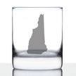 New Hampshire State Outline Whiskey Rocks Glass - State Themed Drinking Decor and Gifts for New Hampshirite Women & Men - 10.25 Oz Whisky Tumbler Glasses