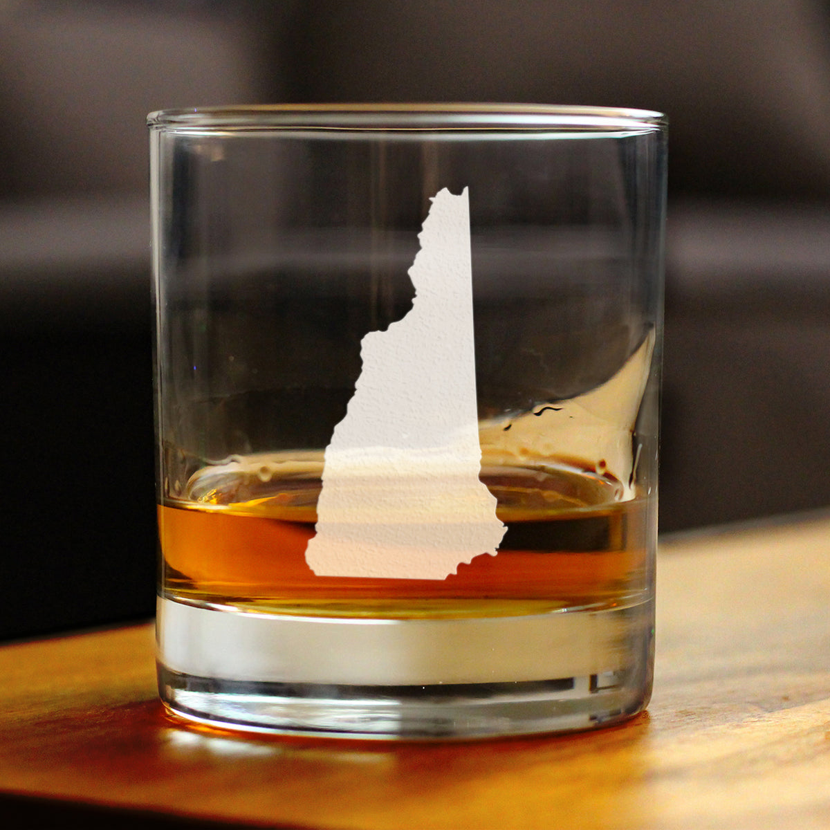 New Hampshire State Outline Whiskey Rocks Glass - State Themed Drinking Decor and Gifts for New Hampshirite Women &amp; Men - 10.25 Oz Whisky Tumbler Glasses