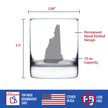 New Hampshire State Outline Whiskey Rocks Glass - State Themed Drinking Decor and Gifts for New Hampshirite Women & Men - 10.25 Oz Whisky Tumbler Glasses
