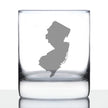 New Jersey State Outline Whiskey Rocks Glass - State Themed Drinking Decor and Gifts for New Jerseyan Women & Men - 10.25 Oz Whisky Tumbler Glasses
