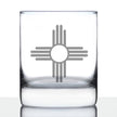 New Mexico Flag Whiskey Rocks Glass - State Themed Drinking Decor and Gifts for New Mexican Women & Men - 10.25 Oz Whiskey Tumbler Glasses