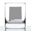New Mexico State Outline Whiskey Rocks Glass - State Themed Drinking Decor and Gifts for New Mexican Women & Men - 10.25 Oz Whisky Tumbler Glasses