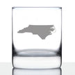 North Carolina State Outline Whiskey Rocks Glass - State Themed Drinking Decor and Gifts for North Carolinian Women & Men - 10.25 Oz Whisky Tumbler Glasses