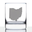 Ohio State Outline Whiskey Rocks Glass - State Themed Drinking Decor and Gifts for Ohioan Women & Men - 10.25 Oz Whisky Tumbler Glasses