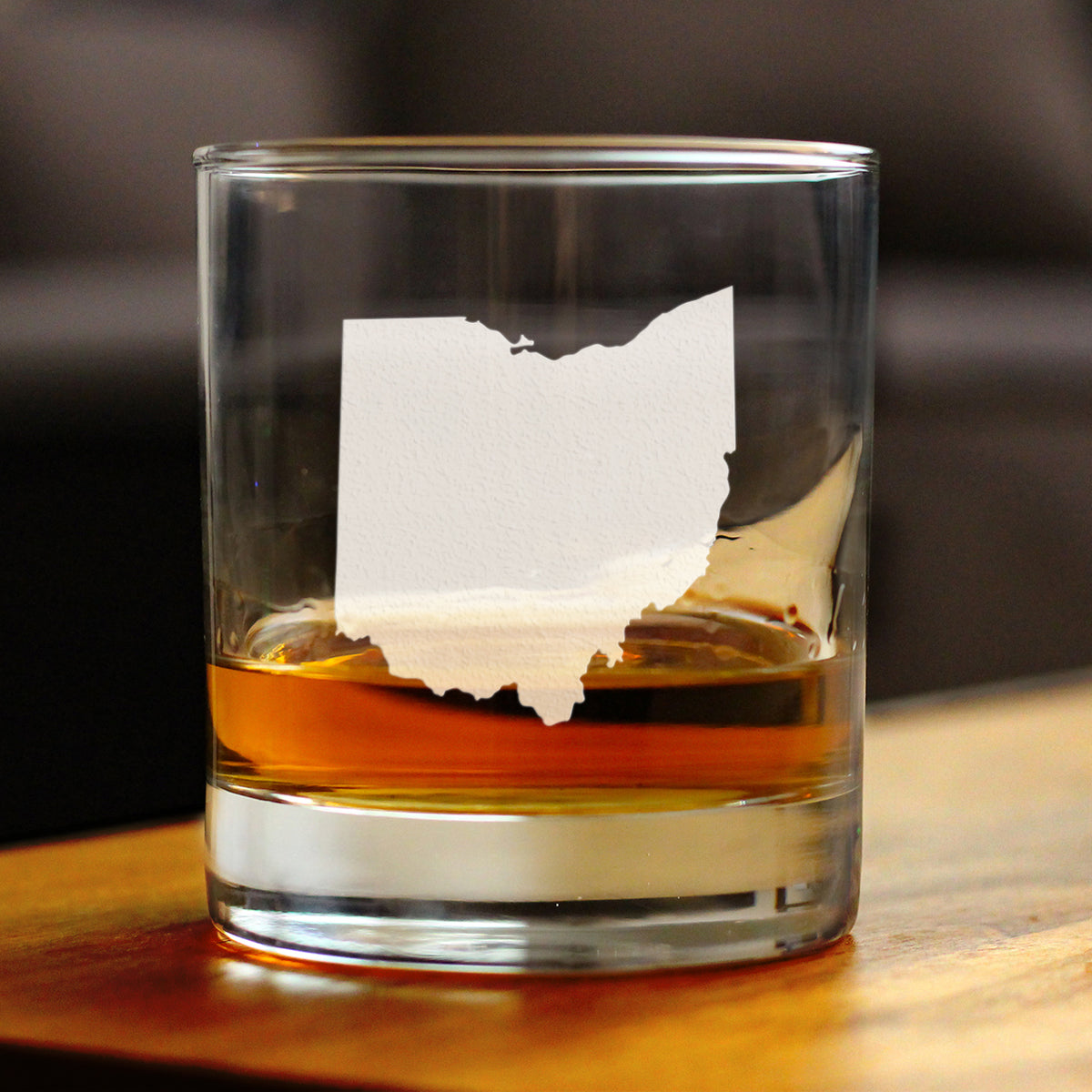 Ohio State Outline Whiskey Rocks Glass - State Themed Drinking Decor and Gifts for Ohioan Women &amp; Men - 10.25 Oz Whisky Tumbler Glasses