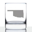Oklahoma State Outline Whiskey Rocks Glass - State Themed Drinking Decor and Gifts for Oklahoman Women & Men - 10.25 Oz Whisky Tumbler Glasses