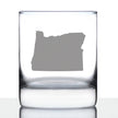 Oregon State Outline Whiskey Rocks Glass - State Themed Drinking Decor and Gifts for Oregonian Women & Men - 10.25 Oz Whisky Tumbler Glasses