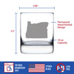 Oregon State Outline Whiskey Rocks Glass - State Themed Drinking Decor and Gifts for Oregonian Women & Men - 10.25 Oz Whisky Tumbler Glasses