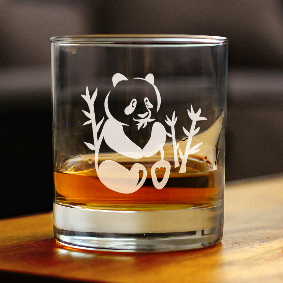 Panda Whiskey Rocks Glass - Unique Panda Themed Decor and Gifts for Panda Bears - 10.25 Oz Glasses