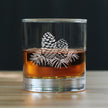 Pine Cone Rocks Glass - Rustic Themed Pinecones Decor and Cabin Gifts for Women and Men - 10.25 Oz Glasses