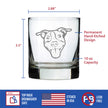 Happy Pitbull - Whiskey Rocks Glass - Unique Pitbull Dog Themed Gifts or Party Decor for Women and Men - 10.25 Oz
