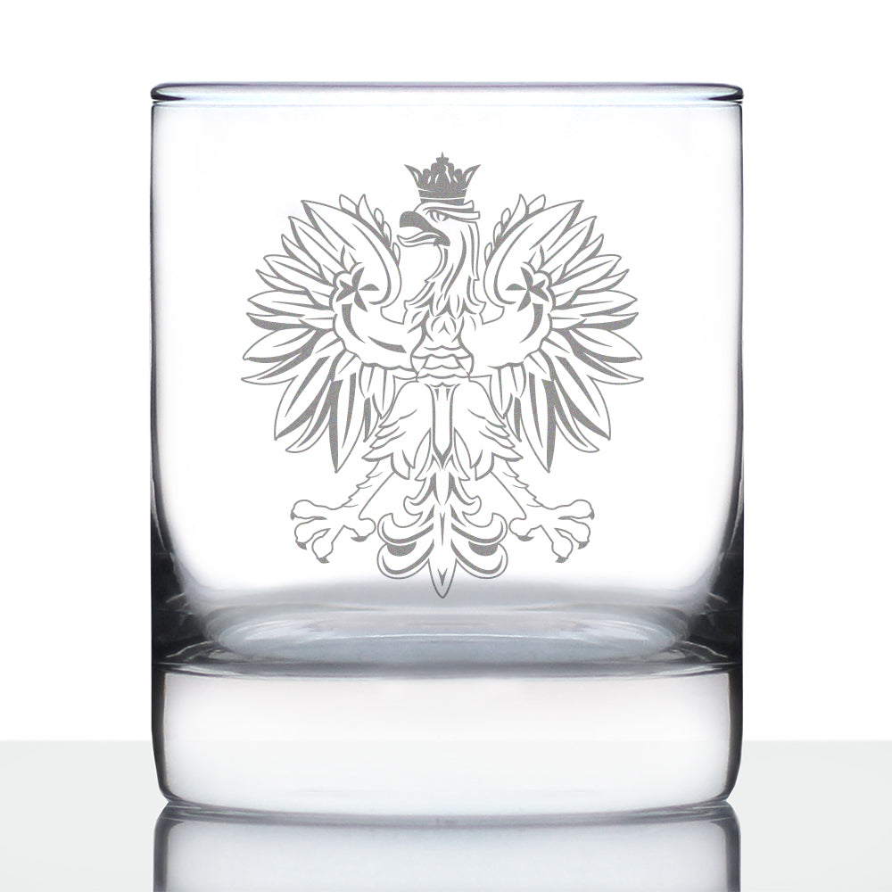 Polish Eagle Engraved 10 oz Rocks Glass, Party Cup for Poles, Unique Poland Gifts