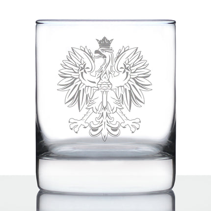 Polish Eagle - Engraved 10 oz Rocks Glass, Party Cup for Poles, Unique Poland Gifts