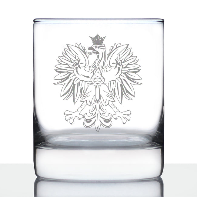 Polish Eagle - Engraved 10 oz Rocks Glass, Party Cup for Poles, Unique Poland Gifts