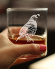 Quail Whiskey Rocks Glass - Fun Bird Themed Gifts and Decor for Men & Women - 10.25 Glasses