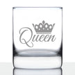 Queen - Whiskey Rocks Glass - Cute Gifts for Women Who Love Drinking Whisky & Etched Sayings Decor - 10.25 oz