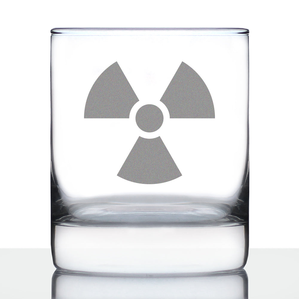 Radiation Symbol 10 oz Rocks Glass - Unique Engraved Gifts for Medical Professionals, Nurses & Radiologists