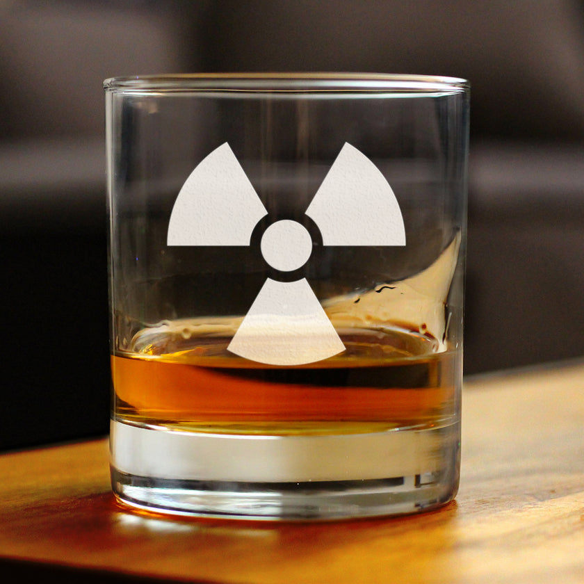 Radiation Symbol 10 oz Rocks Glass - Unique Engraved Gifts for Medical Professionals, Nurses & Radiologists