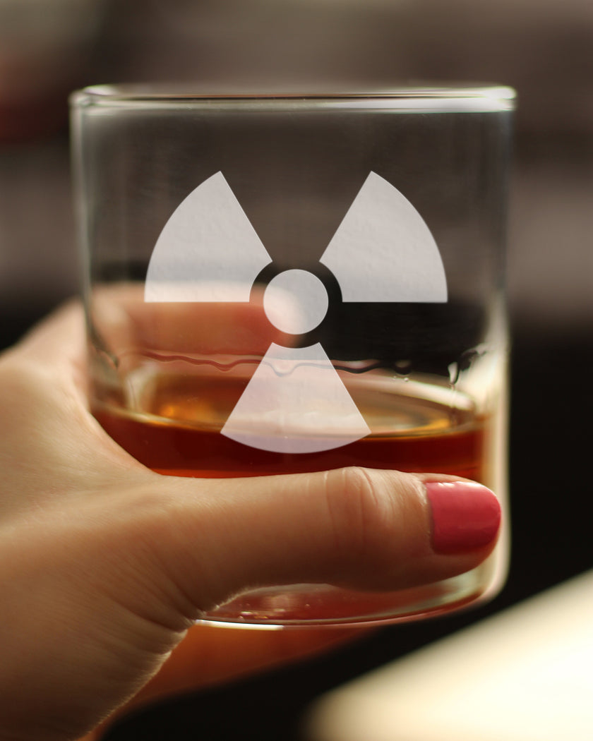 Radiation Symbol 10 oz Rocks Glass - Unique Engraved Gifts for Medical Professionals, Nurses & Radiologists