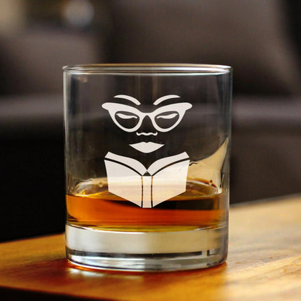 Book Reading Woman - 10 Ounce Rocks Glass