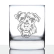 Schnauzer Face Whiskey Rocks Glass - Unique Dog Themed Decor and Gifts for Moms & Dads of Schnauzers - 10.25 Oz