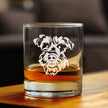 Schnauzer Face Whiskey Rocks Glass - Unique Dog Themed Decor and Gifts for Moms & Dads of Schnauzers - 10.25 Oz
