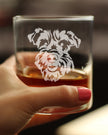 Schnauzer Face Whiskey Rocks Glass - Unique Dog Themed Decor and Gifts for Moms & Dads of Schnauzers - 10.25 Oz