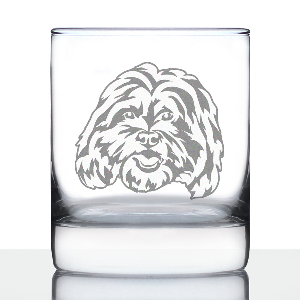 Shih Tzu Face Whiskey Rocks Glass - Unique Dog Themed Decor and Gifts for Moms &amp; Dads of Shih Tzus - 10.25 Oz