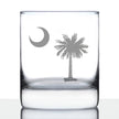 South Carolina Flag Whiskey Rocks Glass - State Themed Drinking Decor and Gifts for South Carolinian Women & Men - 10.25 Oz Whisky Tumbler Glasses