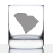 South Carolina State Outline Whiskey Rocks Glass - State Themed Drinking Decor and Gifts for South Carolinian Women & Men - 10.25 Oz Whisky Tumbler Glasses