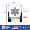EMT Star of Life Whiskey Rocks Glass - EMS Themed Gifts for Paramedics and EMTS - 10.25 Oz