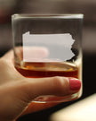 Pennsylvania State Outline Whiskey Rocks Glass - State Themed Drinking Decor and Gifts for Pennsylvanian Women & Men - 10.25 Oz Whisky Tumbler Glasses