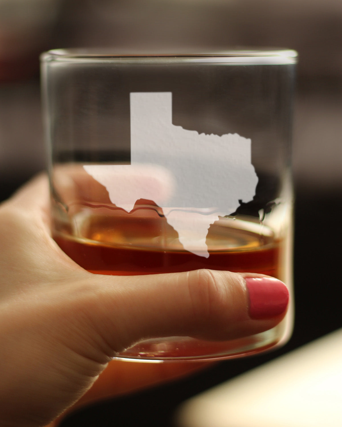 Texas State Outline Whiskey Rocks Glass - State Themed Drinking Decor and Gifts for Texan Women &amp; Men - 10.25 Oz Whisky Tumbler Glasses