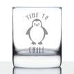 Time to Chill - Funny Cute Penguin Themed Gifts and Decor for Men & Women - Fun Whisky Drinking Tumbler Décor