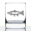 Trout - Whiskey Rocks Glass - Trout Fishing Gifts for Fisherman - Whisky Fish Tumbler & Fun Lake House Decor - 10.25 oz