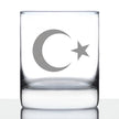 Turkey Flag Rocks Glass Engraved Old Fashioned Glasses for Men & Women - Fun 10.25 Oz Turkish Themed Gifts - Cute Gift for Turks