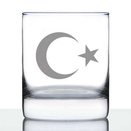Turkey Flag Rocks Glass Engraved Old Fashioned Glasses for Men & Women - Fun 10.25 Oz Turkish Themed Gifts - Cute Gift for Turks