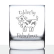 Udderly Fabulous Whiskey Rocks Glass - Funny Cute Cow Gifts for Women Who Love Drinking Whisky & Etched Sayings Decor - 10.25 oz
