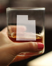 Utah State Outline Whiskey Rocks Glass - State Themed Drinking Decor and Gifts for Utahn Women & Men - 10.25 Oz Whisky Tumbler Glasses