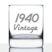 Vintage 1940 - Fun 86th Birthday Whiskey Rocks Glass Gifts for Men & Women Turning 86 - Retro Whisky Drinking Tumbler