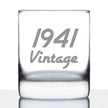 Vintage 1941 - 85th Birthday Rocks Glass, Fun Bday Gift for Men and Women Turning 85, Old Fashioned Glass 10 Ounce Size
