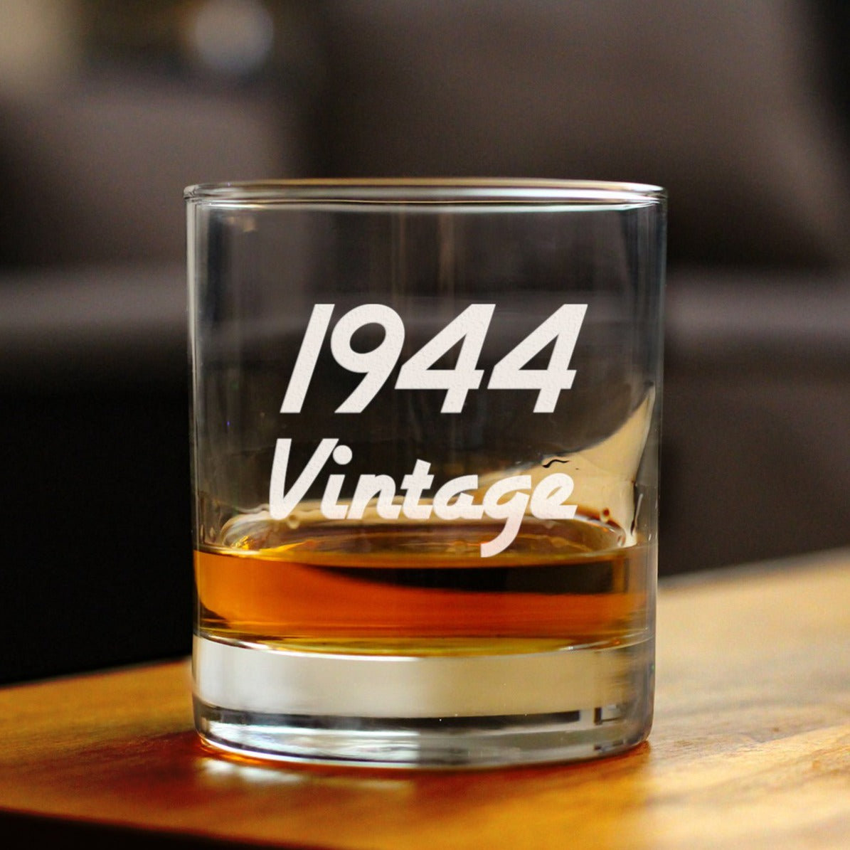 Vintage 1944 - Fun 80th Birthday Whiskey Rocks Glass Gifts for Men &amp; Women Turning 80 - Retro Whisky Drinking Tumbler