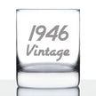 Vintage 1946 - Fun 80th Birthday Whiskey Rocks Glass Gifts for Men & Women Turning 80 - Retro Whisky Drinking Tumbler