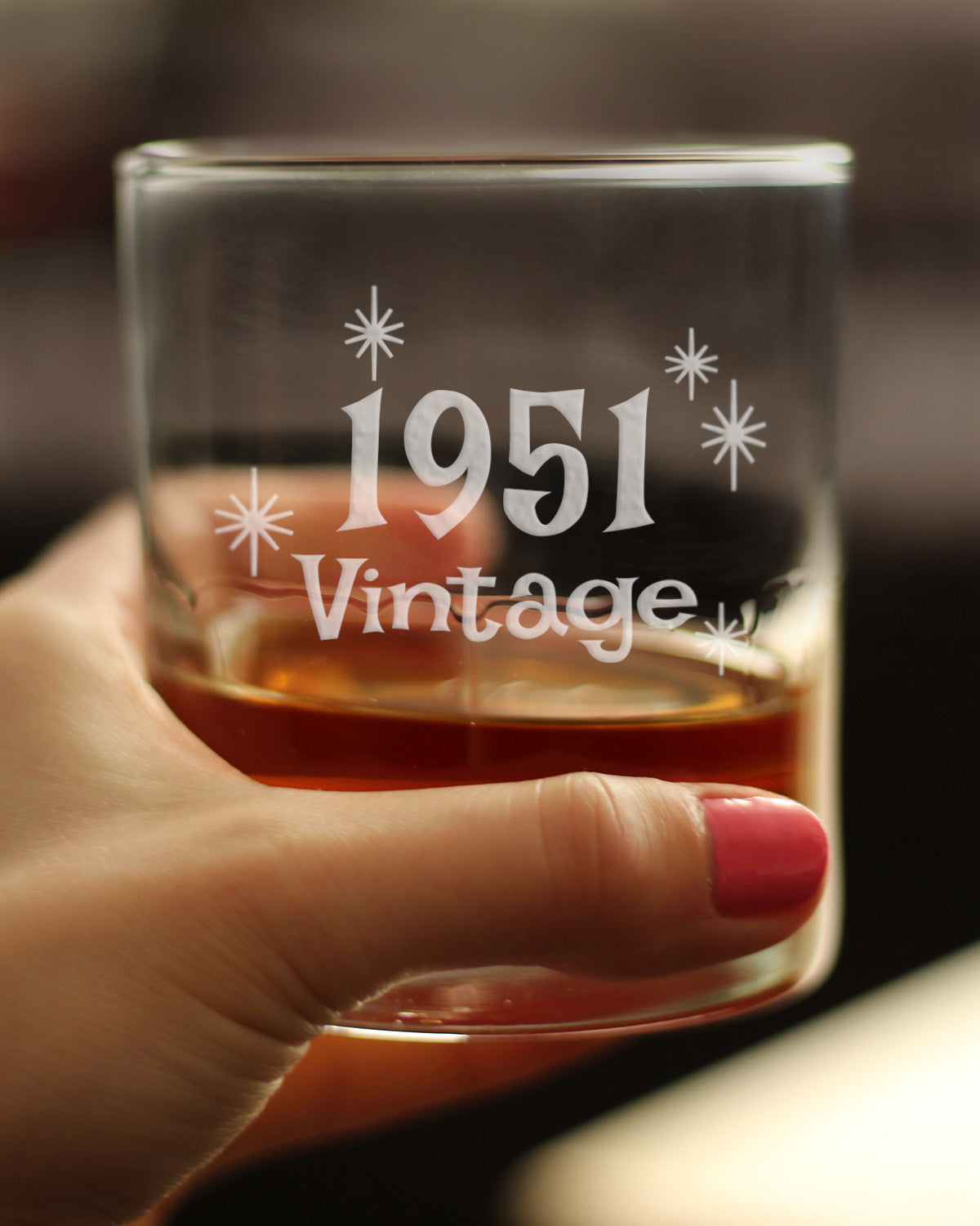 Vintage 1951 - Fun 72nd Birthday Whiskey Rocks Glass Gifts for Men &amp; Women Turning 72 - Retro Whisky Drinking Tumbler