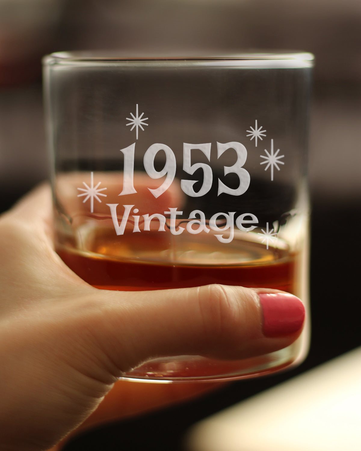 Vintage 1953 - Fun 70th Birthday Whiskey Rocks Glass Gifts for Men &amp; Women Turning 70 - Retro Whisky Drinking Tumbler