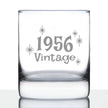 Vintage 1956 - 70th Birthday Rocks Glass, Fun Bday Gift for Men and Women Turning 70, Old Fashioned Glass 10 Ounce Size