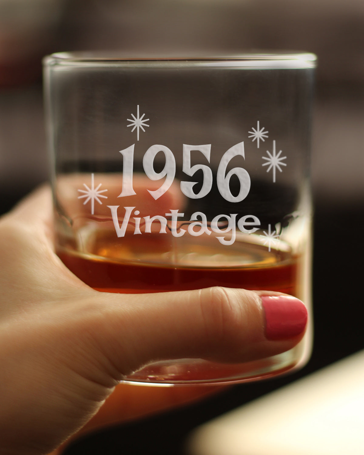 Vintage 1956 - Fun 67th Birthday Whiskey Rocks Glass Gifts for Men &amp; Women Turning 67 - Retro Whisky Drinking Tumbler